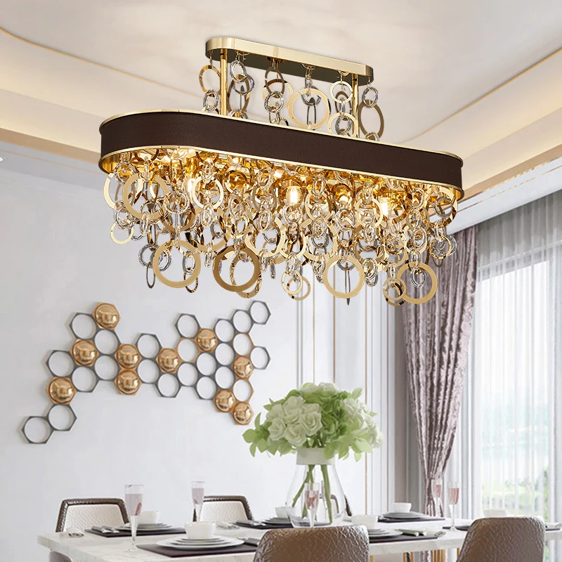 

Rectangle crystal chandelier for dining room oval chandeliers lighting fixtures rectangle kitchen island cristal lustre lamps