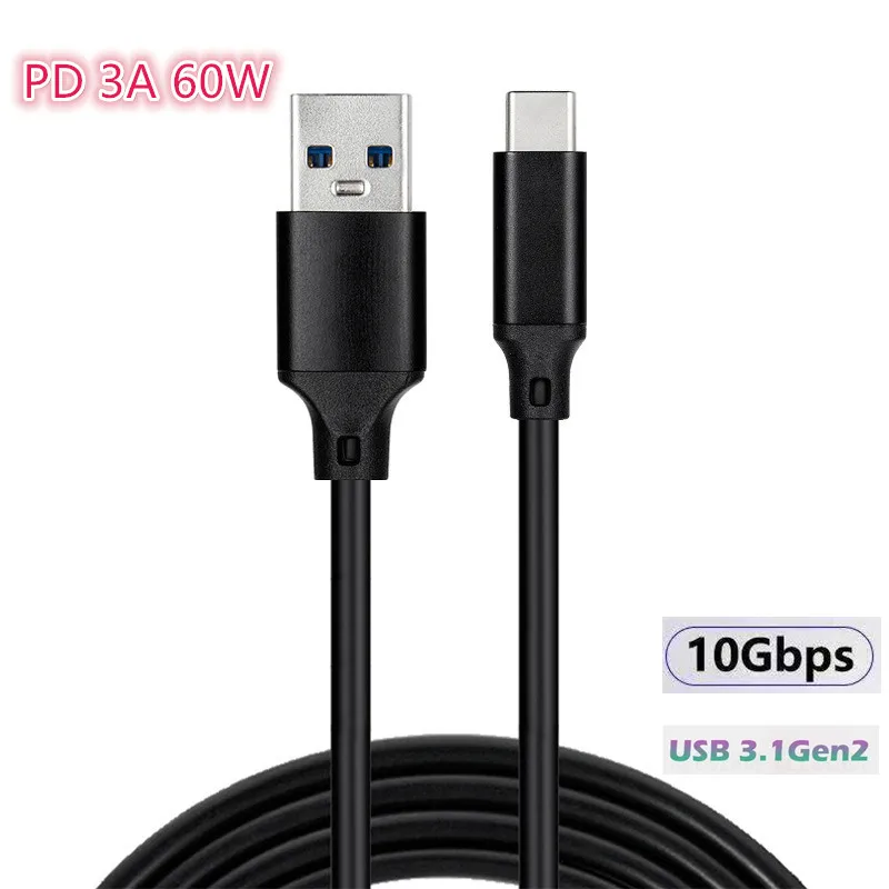 3A 60W Type-c Data Cable USB 3.1 Mobile Phone Fast Charging USB-C Charger Cord Wire 0.3m 0.5m 1m 2m