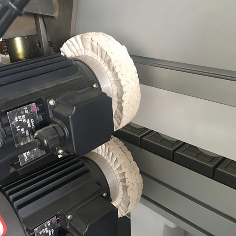 Roda de polimento de tecido e núcleo de ferro, 2 peças, para biesse kdt nanxing shunde homag, acessórios para máquina de borda