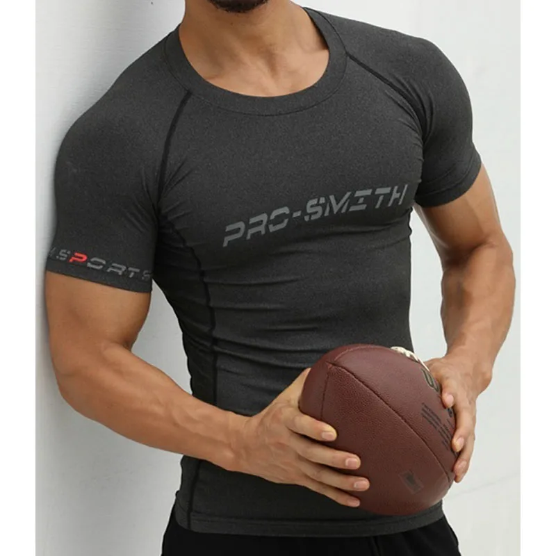 Męskie szybkie suche Fitness koszulki z nadrukami Outdoor SPORT Running wspinaczka koszula z krótkim rękawem rajstopy topy kulturystyczne Corest T-shirt