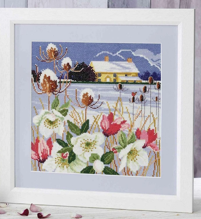 

Кантри Зимний коттедж пейзаж Высокое качество наборы для вышивки крестом 14CT без печати швейный набор вышитое искусство ручной работы домашний декор