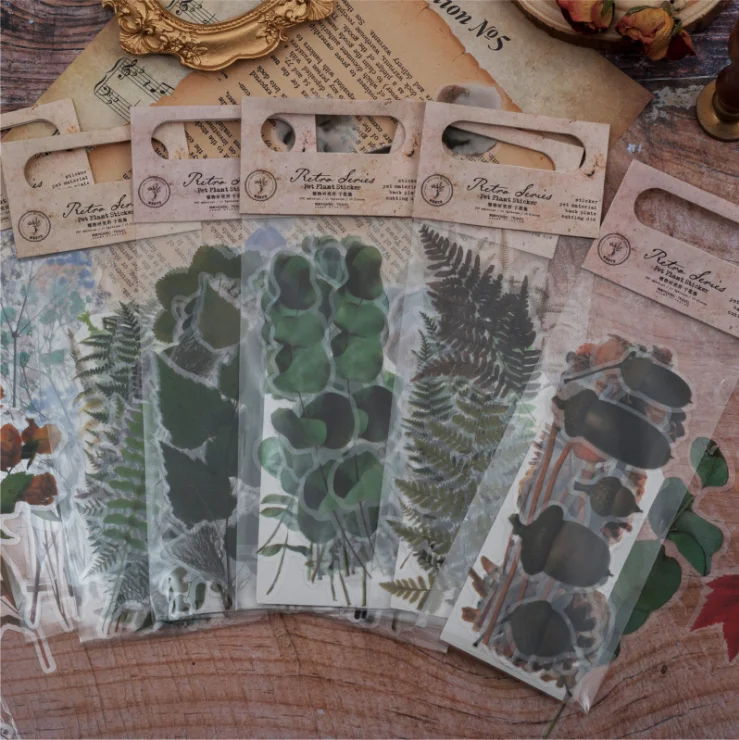 20 pcs/pack Green Plant flower Series  Decorative PET Stickers Scrapbooking Stick Label Diary Stationery Album