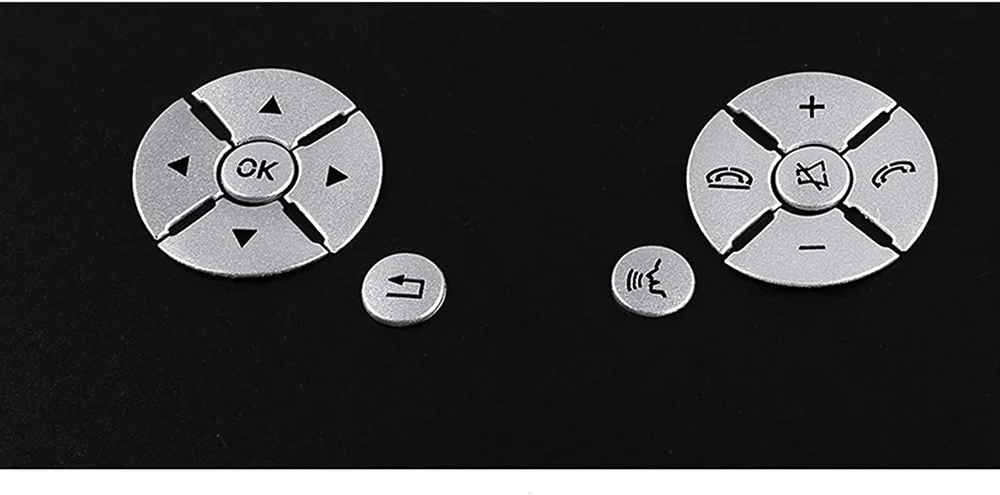 For Mercedes Benz E Class 2010-2013 C Class 2008-2010 S Class GLK 2008-2012 Car Steering Wheel Button Cover Stickers Silver