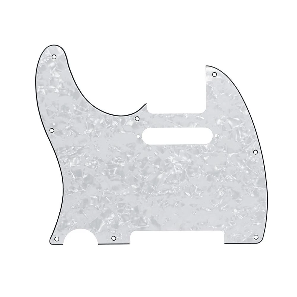 Ohello Left Handed TL Pickguard Black/White Pearl Guitar Scratch Plate Cream for Tele & Screws for TL Style Guitar Accessories