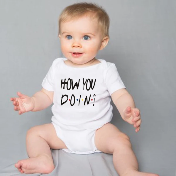 Summer White Newborn Infant Baby Boys Girls Cotton Short Sleeve How You Doing Romper Jumpsuit Playsuit Baby Clothes Jumpsuit