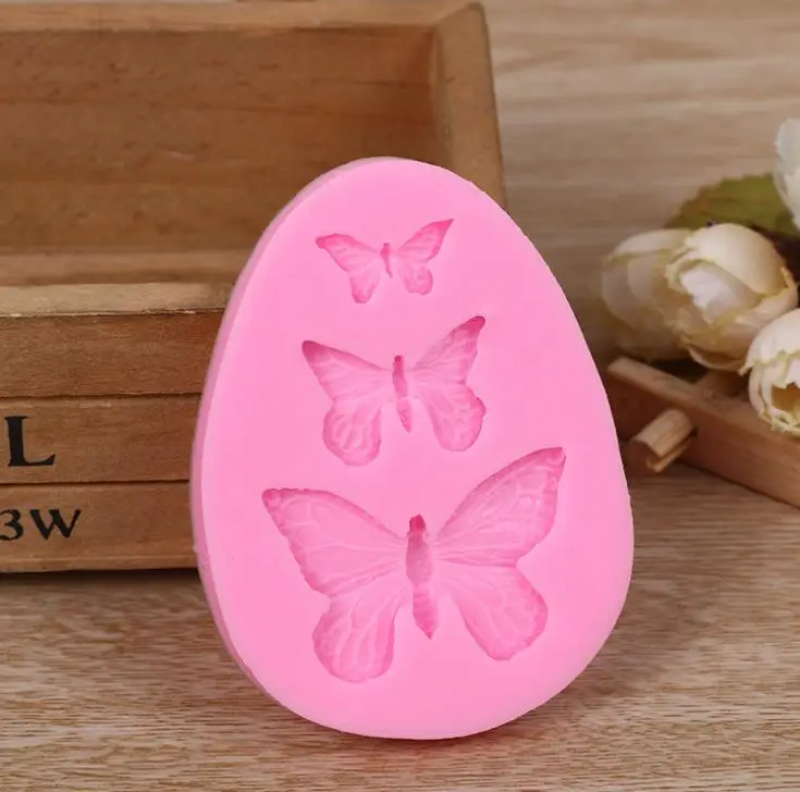 Candy mold silicone butterfly fondant mould chocolate soap making tool cake decoration mousse DIY baking tool small SN3336