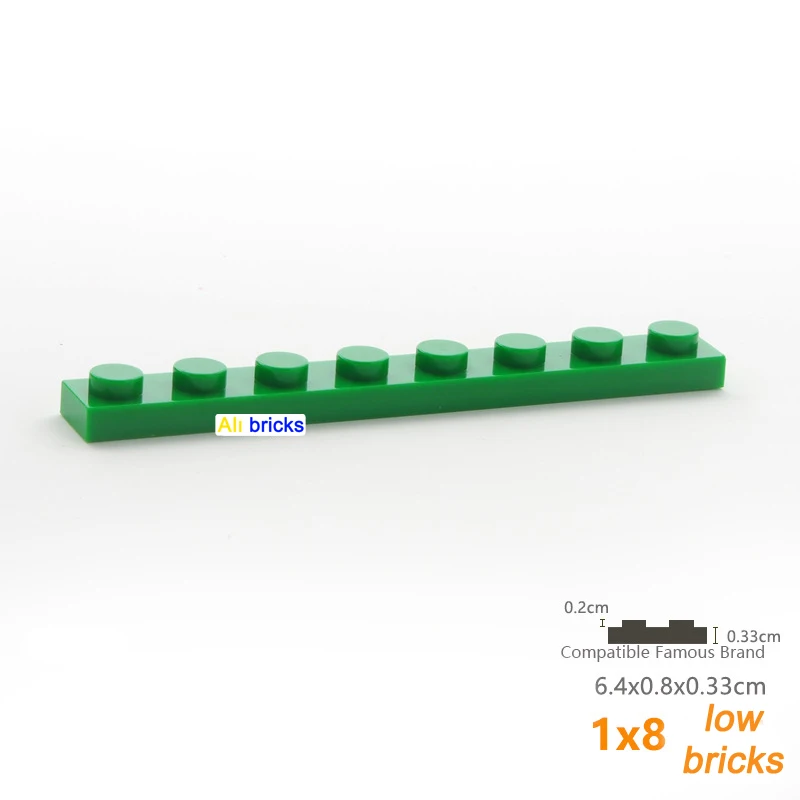 15 pezzi fai da te 1x8 punti piastra sottile blocchi di costruzione figure mattoni Assmble dimensioni Creative educative compatibili con 3460 giocattoli regalo