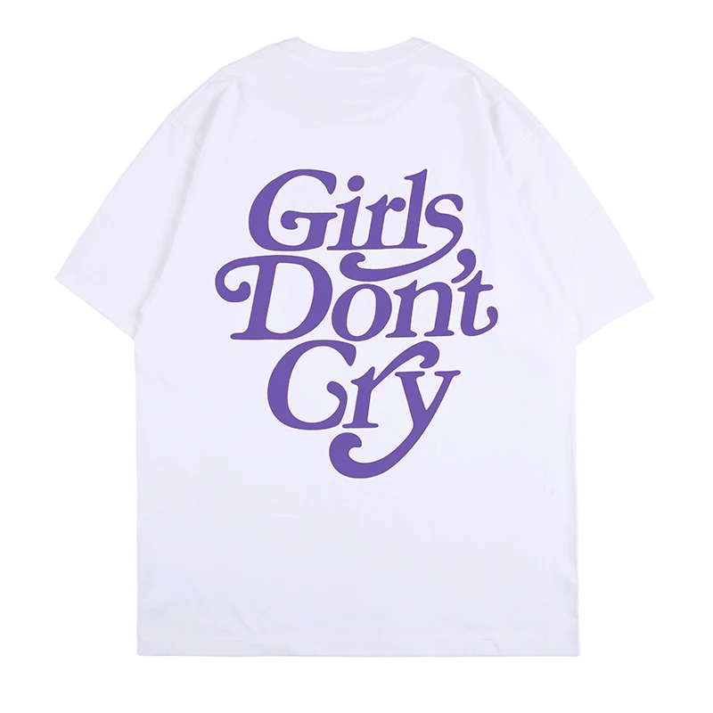 Girls Dont Cry Funny Cute Purple Shirts Graphic Tees Japanese Streetwear alternative grunge Oversized T Shirt Women Clothing