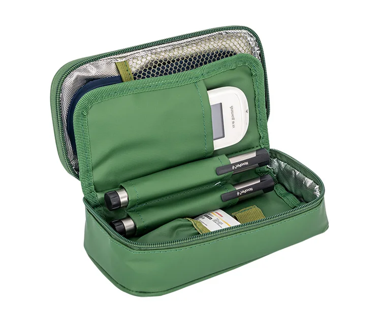 MEGA Kühltasche Tragbare Insulin-Kühltasche Diabetiker Insulin-Reiseetui Größe: 20*9*5 Neuestes Modell PU-Stoff Aluminiumfolie Kühltasche – Detail 13