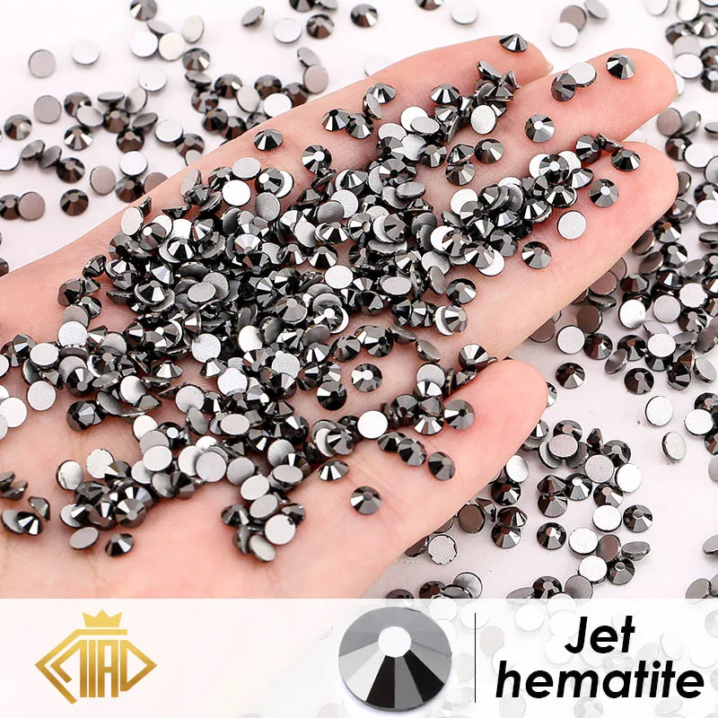 Metal Style Non Hotfix Rhinestone Glitter SS4-SS30 Flatback Glue On Crystal Stone For Nail Art Gems Strass Garment Decoration