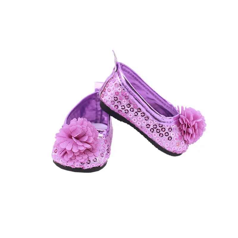 Boneca sapatos de alta qualidade multi-cor grupo flor decoração para 18 Polegada americano & 43 cm bebê renascer, nossa geração, acessórios