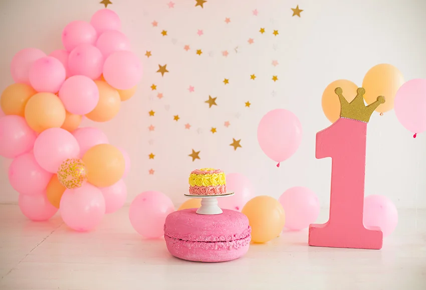 Avezano-Fondo de fotografía con globos y flores para recién nacidos, telón de fondo para retrato de primer cumpleaños, accesorios para estudio fotográfico