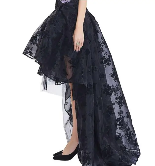 2022 Women\'s Skirt Female Gothic Tulle Skirt Steampunk Maxi Lace Floral Ball Gown Vintage Shows Dance Party Corset Skirts