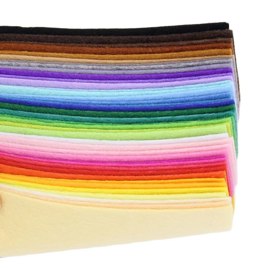 CMCYILING Felt Fabric For Needlework DIY Sewing Crafts ,Polyester Cloth, Nonwoven Sheet 40 Colors  20CMx15CM
