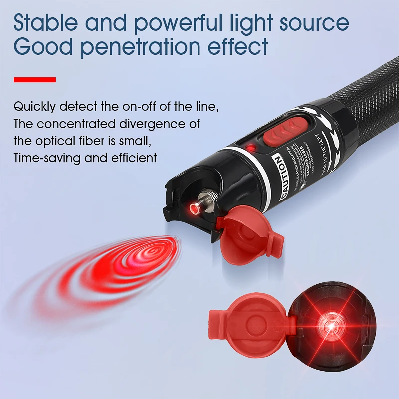 COMPTYCO 5MW ~ 50MW FTTH probador de fibra óptica tipo bolígrafo, localizador Visual de fallos de luz de fibra óptica roja, probador de Cable óptico 5-50MW