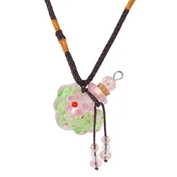 QIANBEI Lampwork Glass Pendant Necklace Essential Oil Diffuser Perfume Bottles Car Perfume Bottles, Storage Bottles For Precious
