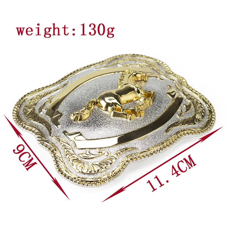 Western Style Horses Cowboy Belt Buckle Large Accessory  Width 3.8cm Double Color