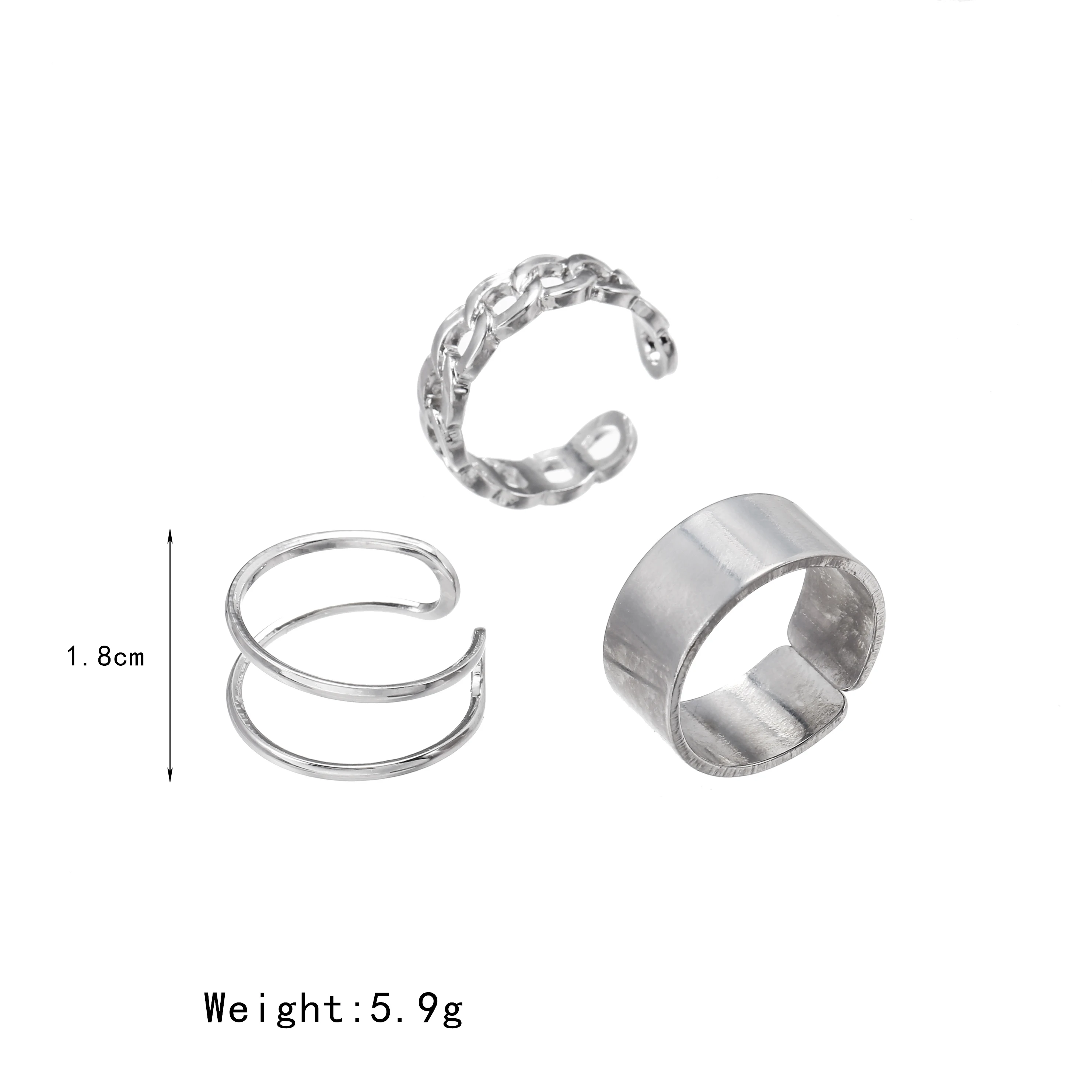 Original Design Silver Color Round Hollow Geometric Rings Set For Women Fashion Hip Hop Punk Open Ring Joint Ring Female Jewelry