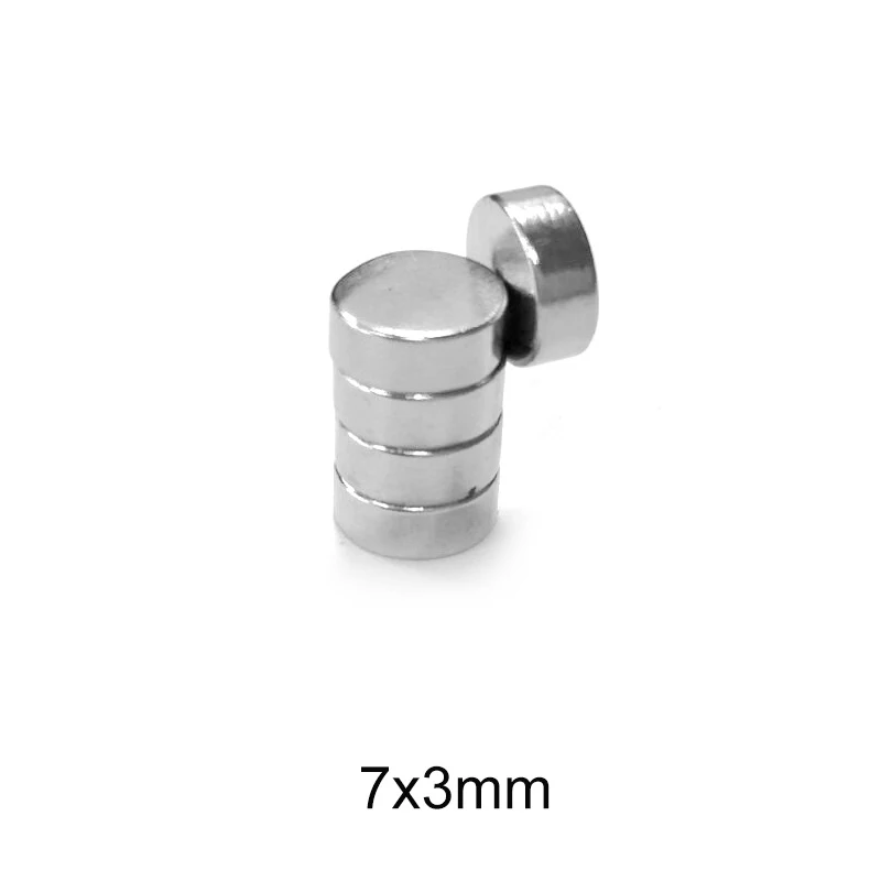 

20/50/100/150/200/500PCS 7*3 mm Round Rare Earth Neodymium Magnet 7x3mm 7x3 Strong Small Magnetic Magnets For Craft 7mm x 3 mm