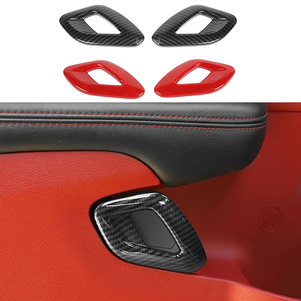 

Аксессуары для интерьера, цветная Автомобильная внутренняя дверная ручка из углеродного волокна, декоративная панель, подходит для Dodge Challenger 2011-2020