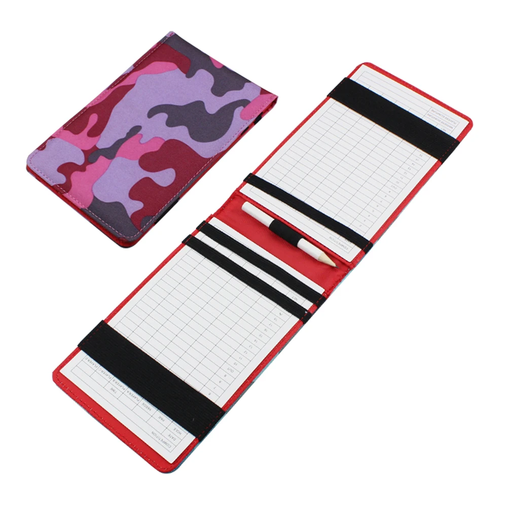 Camouflage Color Golf Scorecard Holder Oxford Cloth Score Notebook Accessories