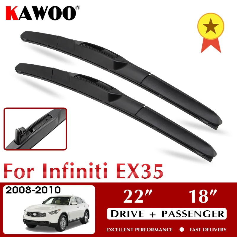 

KAWOO Wiper Car Wiper Blades For INFINITI EX35 2008-2010 Windshield Windscreen Front Window Accessories 22"+18" LHD RHD