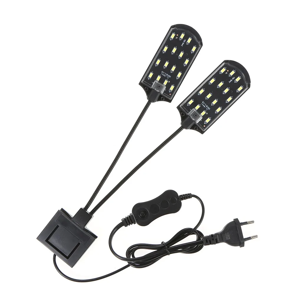 Lampe d'aquarium à 36 LED ac220 v 15W, double extrémité, éclairage Flexible et pliable, lumière blanche Portable