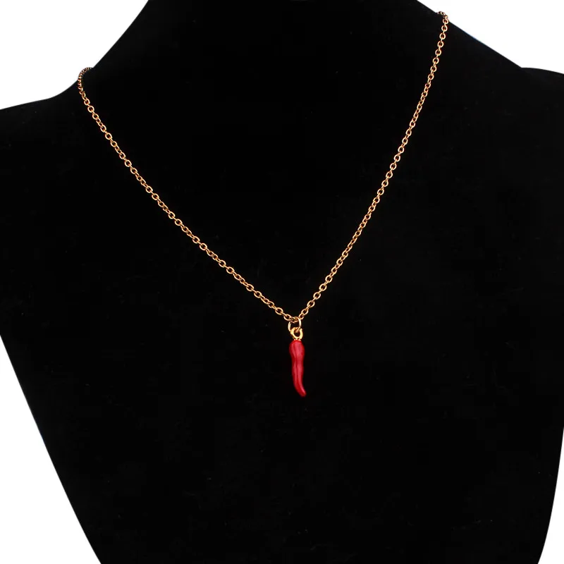 new hot capsicum cayenne necklaces girls gold color new cute enamel chili hot pepper necklace women jewelry accessories gifts