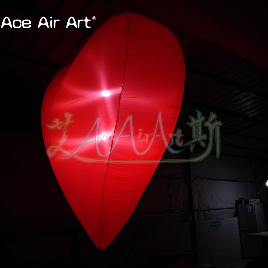 2022 Exquisite Hanging Inflatable Heart With Lights For Valentine's Day/Advertising/Party Decoration Made By Ace Air Art