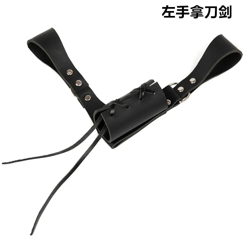 Cintura di spada medievale guaina in vita supporto per fodero uomini adulti Larp Knight Battle arma Costume Rapier Ring Belt Strap Holster