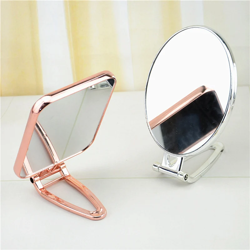 Specchio per trucco da tavolo, specchio pieghevole da viaggio con doppio lato, specchio cosmetico portatile