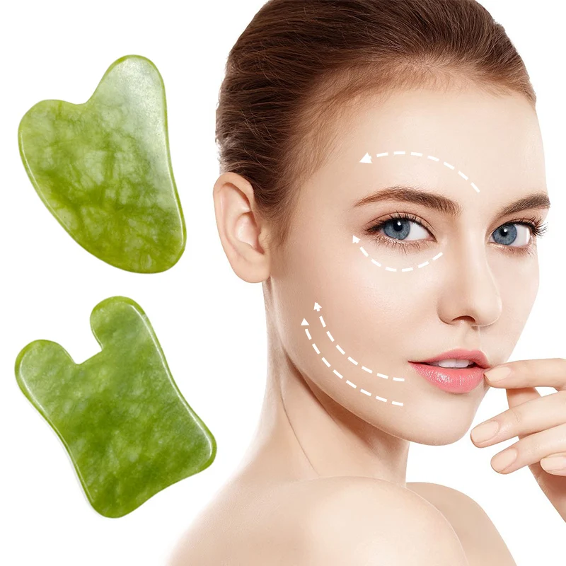 Natural Jade Guasha Scrapping Plate Massager for Face Gua Sha Face Massager Beauty Neck Skin Thin Lifting Wrinkle Remover