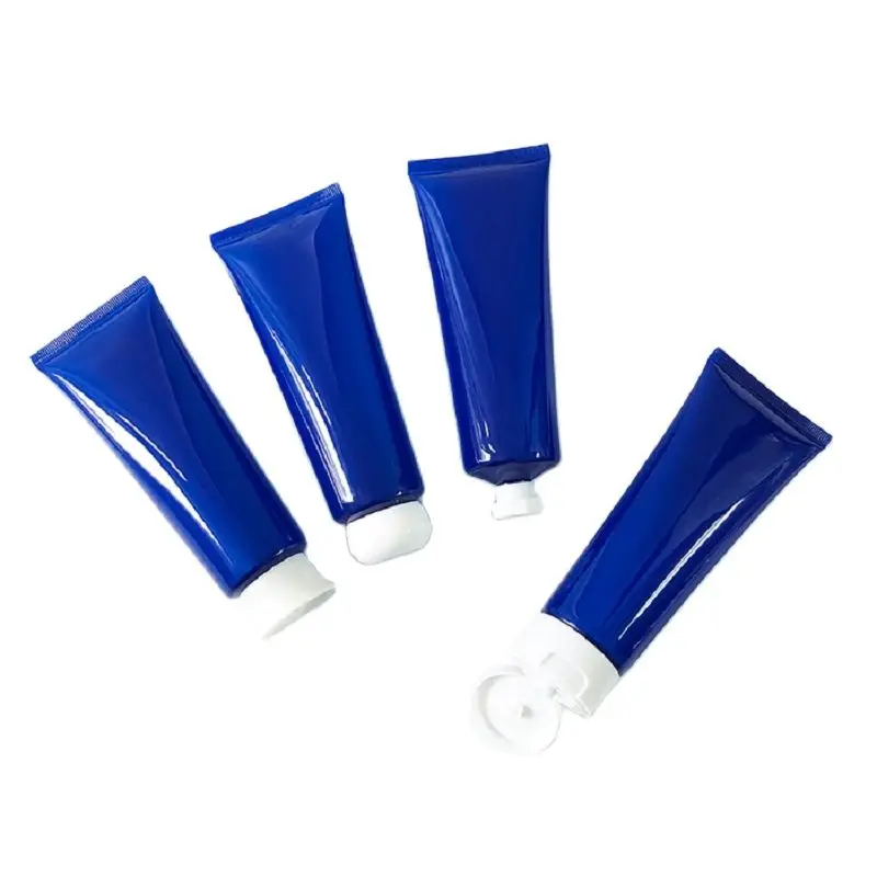 

25 pcs/lot Empty 120 ML Facial Cleaner Soft Tube Translucent Blue Cosmetic Container Hair Gel Makeup Packaging Squeeze Bottle