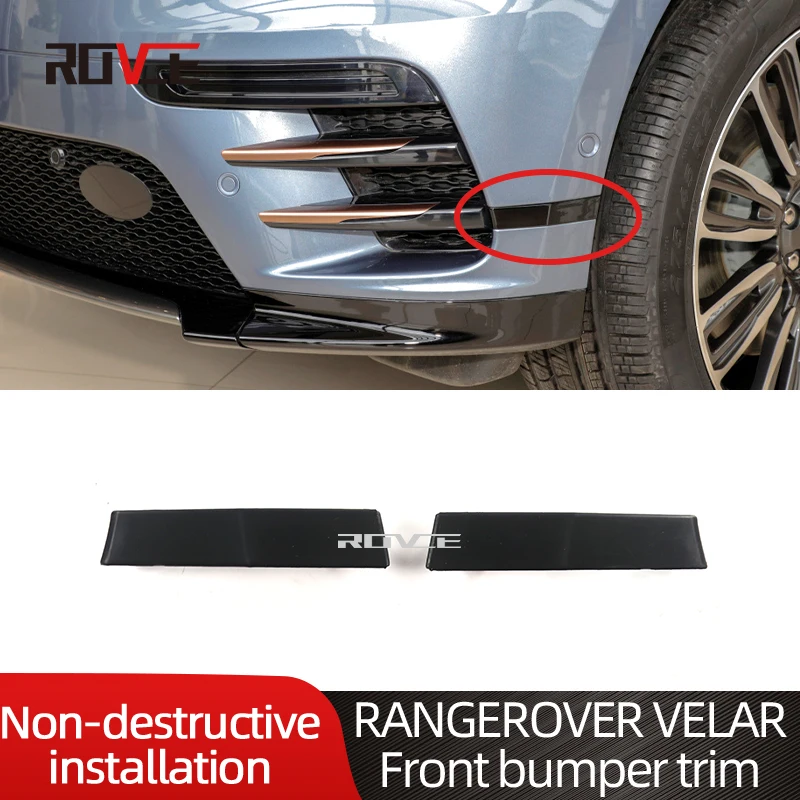 

ROVCE Front Bumper Fog Light Decorative Strip For Land Rover Range Rover Velar 2017-2022 L560 LR105598 LR105599 Car Accessories