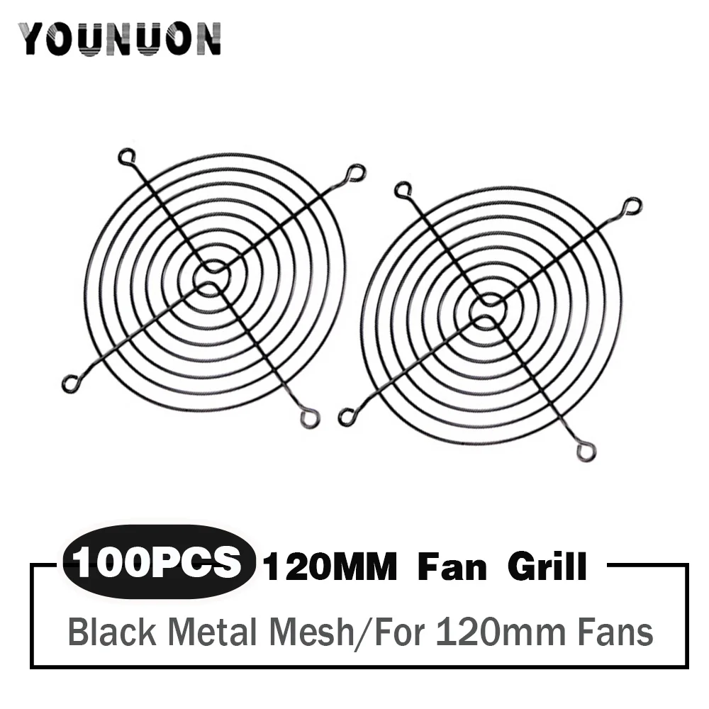 100 Pieces 120mm 12cm CPU Computer Fan Black  Iron Grill  Cover  Metal Grill Finger Guard for 120x120mm cooling Fan