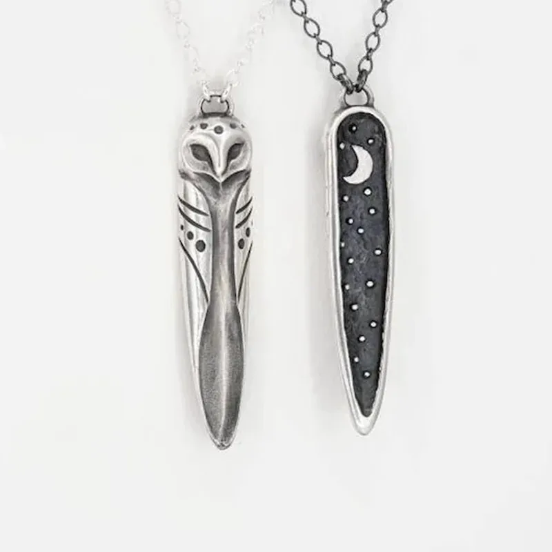 Retro Creative Animal Owl Star Moon Pendant Necklace Men Women Casual Daily Jewelry Gifts