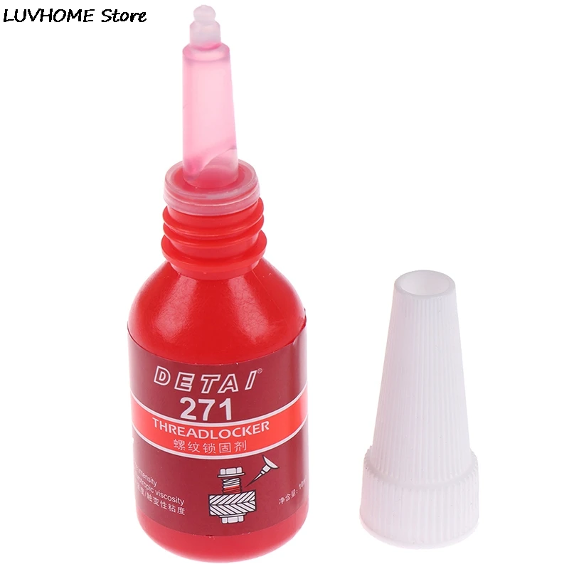 1Pcs High Strength 271 Glue Threadlocker Anaerobic Adhesive Glue Anti-Corrosion Thread Locker Retainer Screw Locking Glue 10ml