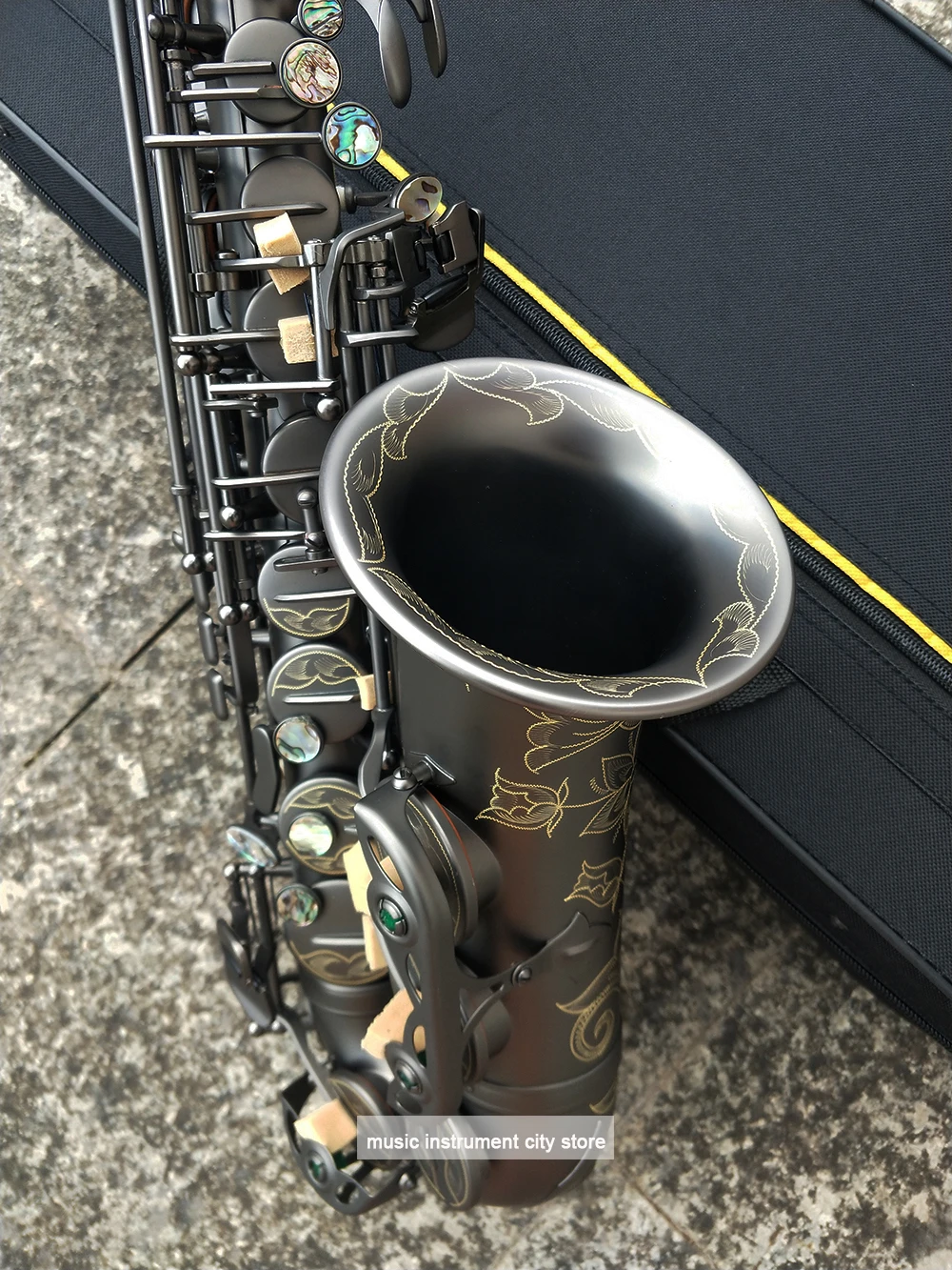 

Best Quality France 802 black Matte musical instrument saxophone E flat alto saxophone black sax Mouthpieces Case