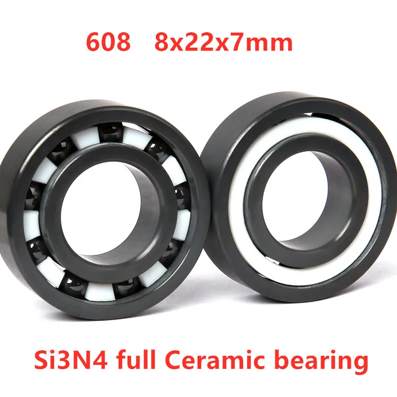 

4pcs/10pcs Si3N4 full Ceramic bearing 608 8x22x7 mm silicon nitride ceramic ball bearings 8*22*7mm