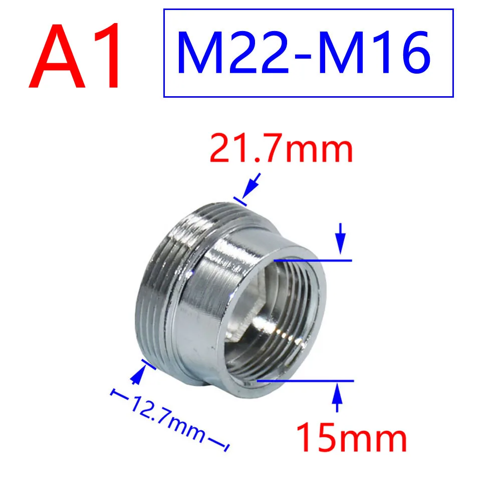 Silver 1/2 M20 M22 M24 Threaded Connector Brass M16  M17  M18 M19 M28 M32 Water Tap Connector For Faucet Adaptor 1Pcs