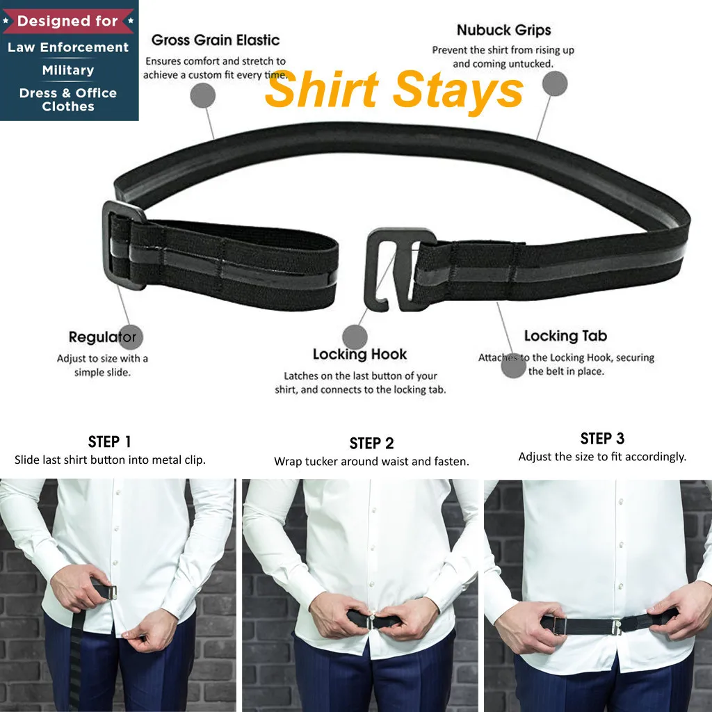 Shirt Holder Men Women Adjustable Shirt-stay Best Shirt Stays For Men Tuck It Belt Shirt Designed Hold Up Clothing Accessories