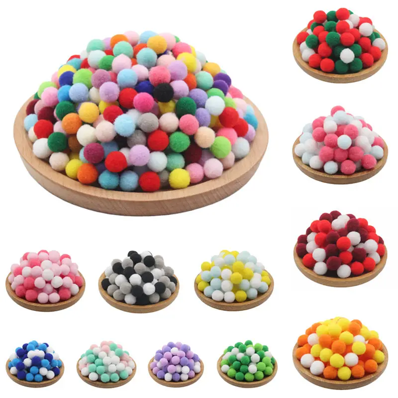 200Pcs Children Handmade DIY Clothing Creative Art Materials To Make Educational Toys Color High Bounce Plush Ball Kindergarten