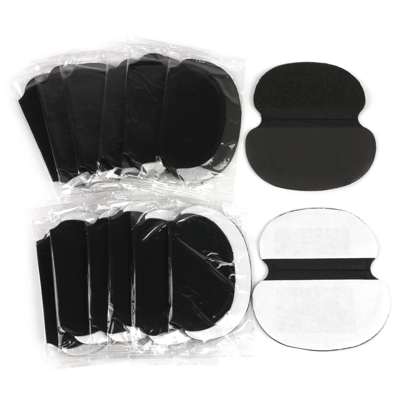 20Pcs  (10Pairs) Disposable Sweat Pads Summer Armpits Stickers Gasket Black Cotton Underarm Anti Sweat Absorbing Shield Guard