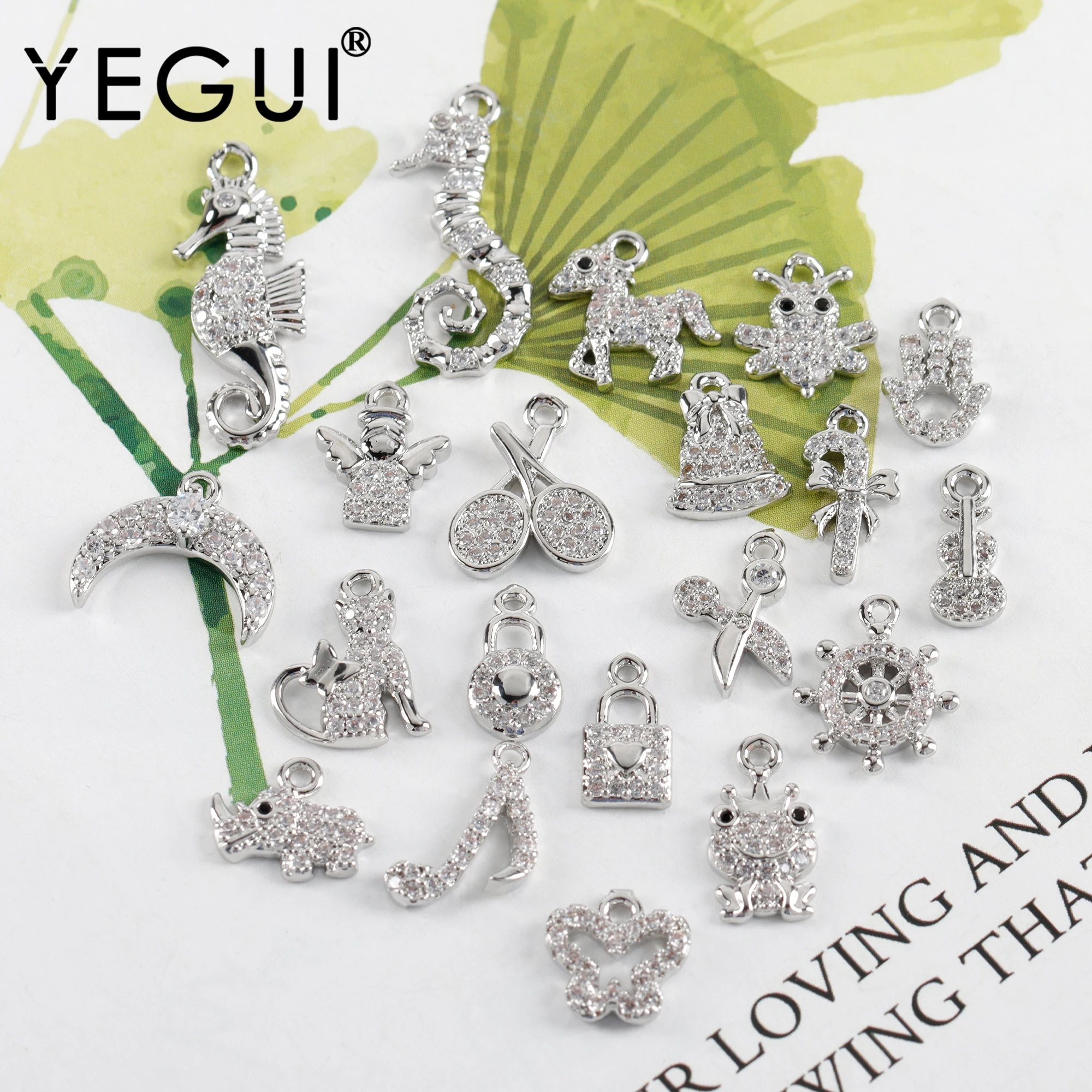 

YEGUI M1003,jewelry accessories,diy pendants,rhodium plated,copper metal,zircons,charms,diy earrings,jewelry making,10pcs/lot