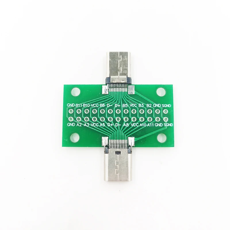 Male to Female Type c Test  PCB board Universal board with USB 3.1 Port 20.6*36.2MM Test board NO pins