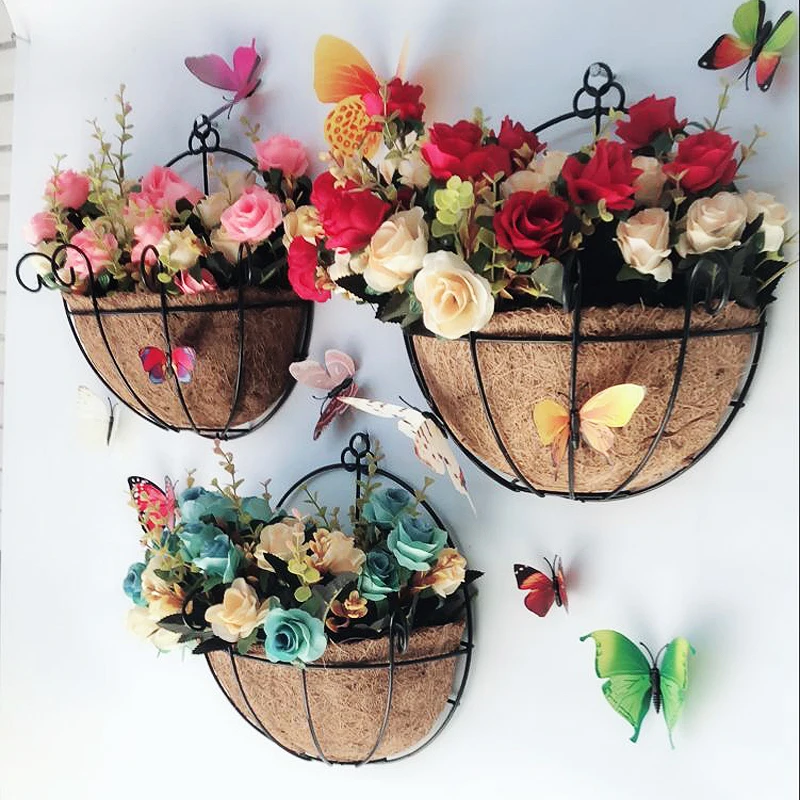 Plant hanging flower decoration indoor wall hanging flower plastic rattan living room home decoration imitation true and false