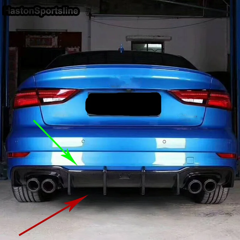 Dla Audi S3 z Sline włókna węglowego tylny zestaw nadwozia dyfuzor zderzaka Auto akcesoria do modyfikacji 2017 2018 2019