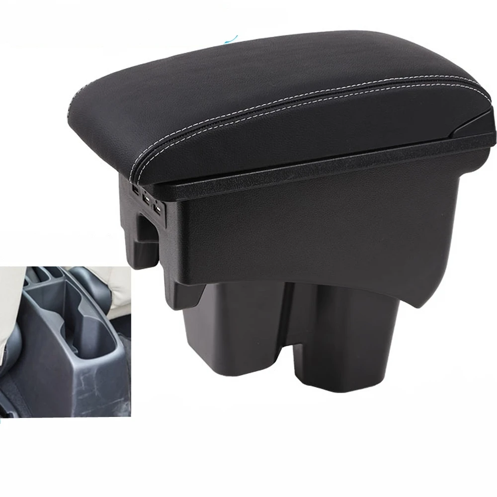 For Honda New City armrest box USB Charging heighten Double layer central Store content cup holder ashtray accessories