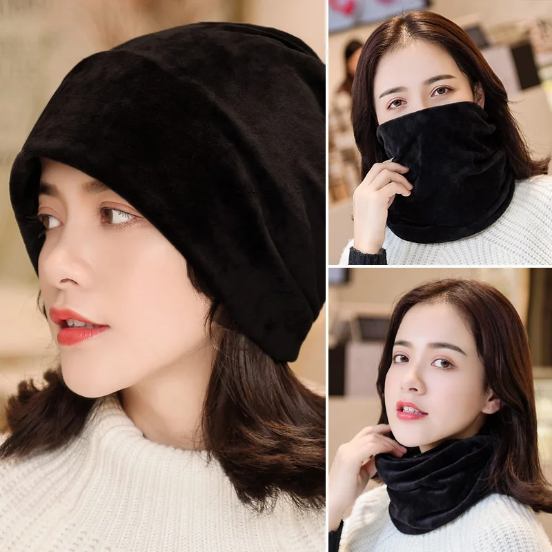 

New Women's Velvet Beanie Hat Winter Warm Polyester Skullies Beanies for Ladies Solid Velour Bonnet Hats Dropping Shipping