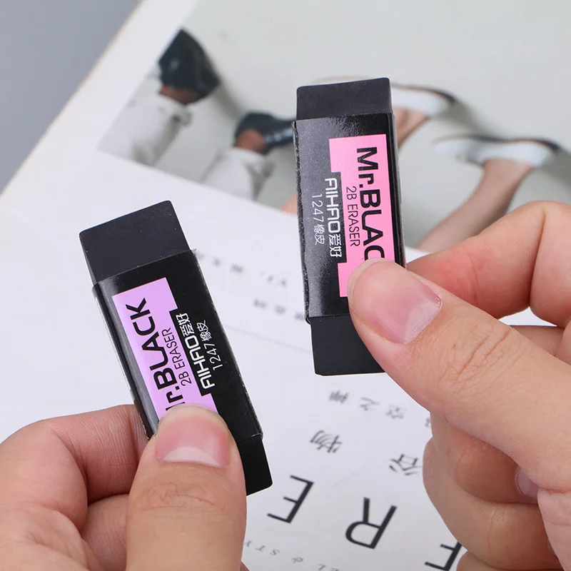 1pc 2B Black Office Eraser Children Cute Eraser Clean Drawing Office School Art Stationery